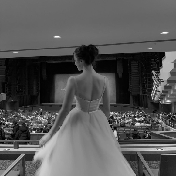 House of CB Cream Strapless Tulle Dress - Picture 4 of 8